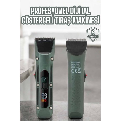 Tıraş Makinesi Dijital Göstergeli Turbo Motor Paslanmaz Çelik