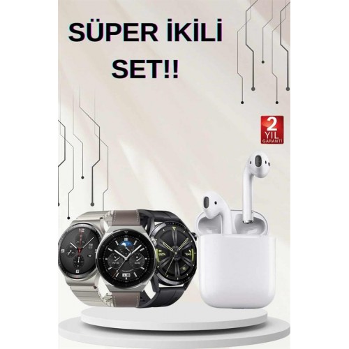 Akıllı Saat ve Kulaklık Seti Dokunmatik Ekran 5.0 Bluetooth Bağlantılı Sesli Görüşme