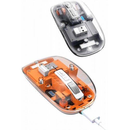 Mouse Fare Kablosuz Mouse Fare Şarjlı Bluetooth Sessiz 5 Tuşlu Şeffaf Mouse Fare Kablosuz Mouse Fare Şarjlı Bluetooth Sessiz 5 Tuşlu Şeffaf