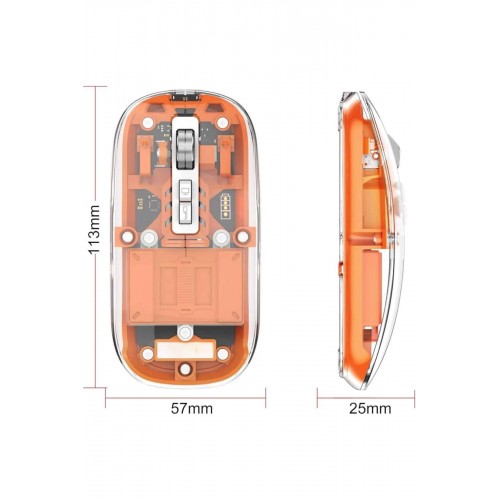 Mouse Fare Kablosuz Mouse Fare Şarjlı Bluetooth Sessiz 5 Tuşlu Şeffaf Mouse Fare Kablosuz Mouse Fare Şarjlı Bluetooth Sessiz 5 Tuşlu Şeffaf