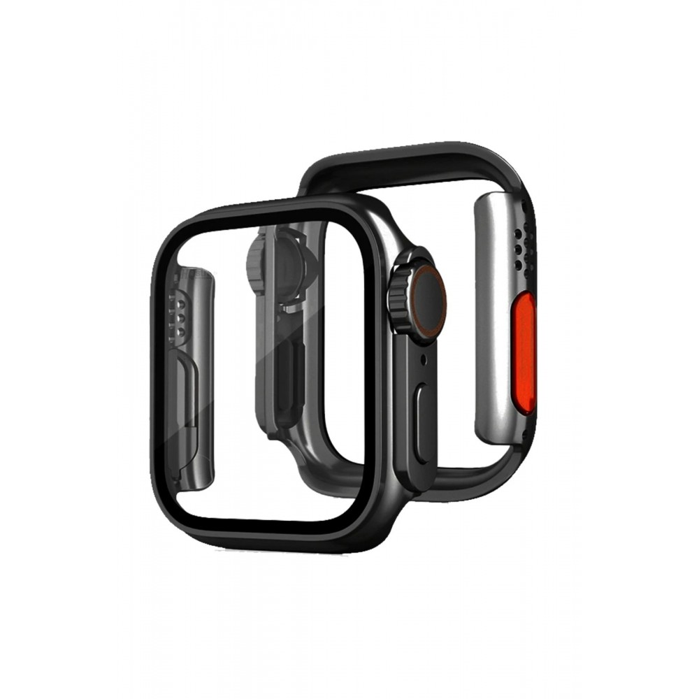 Apple Watch 45mm Watch 49mm Kasa Dönüştürücü ve Ekran Koruyucu - Siyah-(5796)