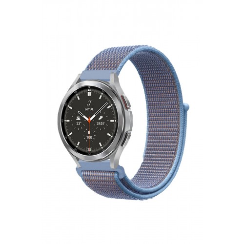 Watch 22mm Hasırlı Cırtcırtlı Kordon - Mavi-(5796)