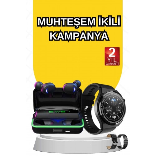 Yeni Nesil Akıllı Saat Ve Bluetooth Kulaklık Titreşim Bildirimleri Uyku Takibi