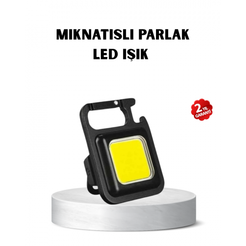 USB Type-C Şarjlı Mini Fener – Manyetik Katlanabilir ve Şişe Açacaklı Tasarım