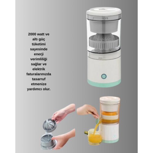 USB Şarjlı Mini Meyve Sıkacağı – Çift Bıçaklı Güvenlik Kilitli