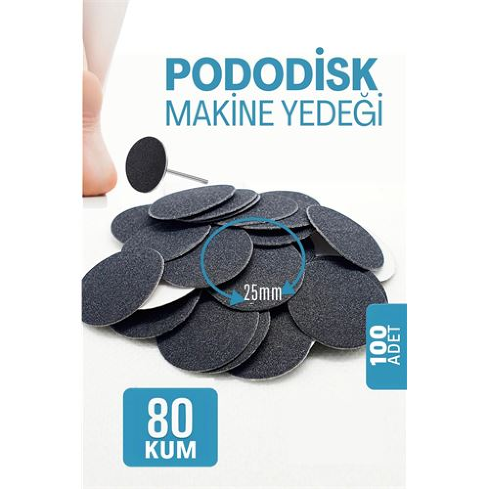 HSNET 25 mm Pododisk - Nasır Sökücü Pedikür Makinesi Yedek Pedler 100 ADET