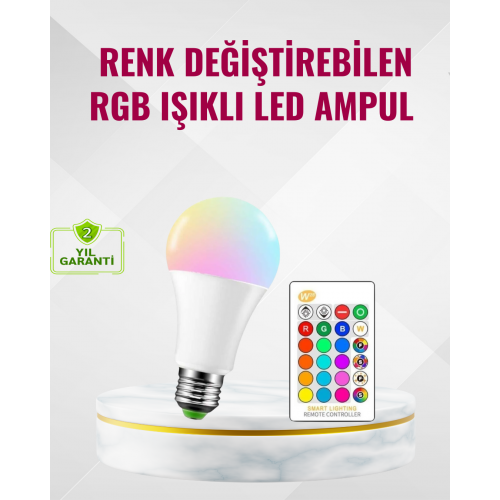 9 Watt Beyaz Işık ve Renk Ayarlı Akıllı LED Ampul