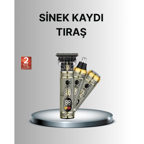 T Bıçaklı Şarjlı Saç Kesme ve Sakal Düzeltici – Burun Trimmerlı 2’si 1 Arada Set