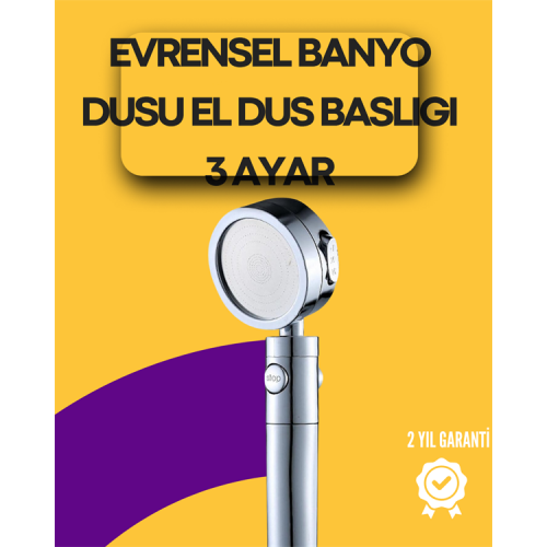 Sağlam Metal Hortum Bağlantılı 360° Hareketli Duş Başlığı