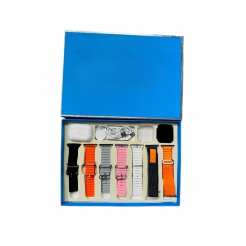 7 Kordonlu Unisex Akıllı Saat Çoklu Kordon Seçeneği Amoled Ekran