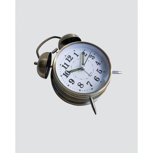 Nostaljik Büyük Boy Metal Masa Saati Bronz Kaplama ve Yüksek Sesli Alarm Nostaljik Büyük Boy Metal Masa Saati Bronz Kaplama ve Yüksek Sesli Alarm