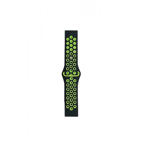 Watch 20mm Spor Delikli Kordon - Siyah-Yeşil-(5796) Watch 20mm Spor Delikli Kordon - Siyah-Yeşil-(5796)