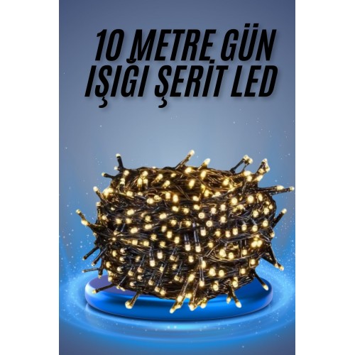 Led Işık Ağaç Süsleme Ampüllü Dekoratif Aydınlatma 10 Metre Gün Işığı