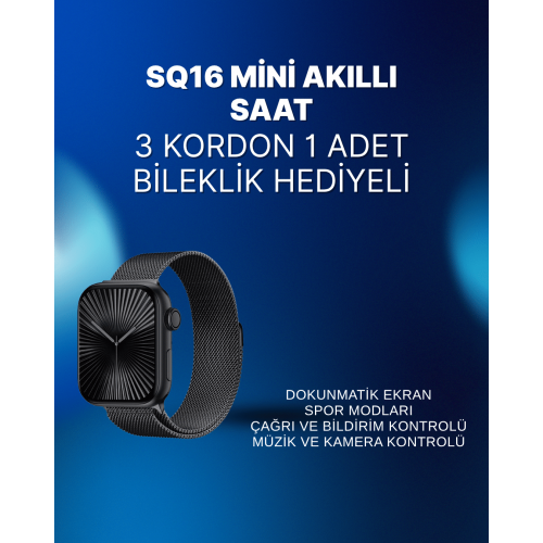 Mini Series 10 Akıllı Saat | 3 Kordon + Bileklik Hediyeli Tüm Telefonlarla Uyumlu