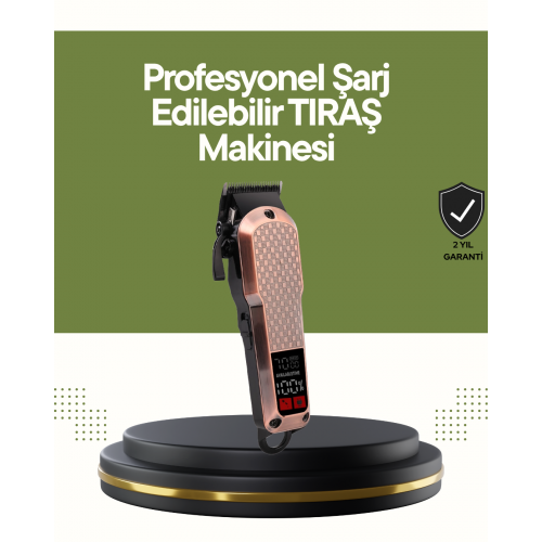 Şarjlı Saç Kesme Makinesi – 4 Kademeli Ayar LCD Ekran ve Hızlı Şarj Desteği