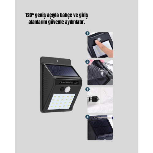 Kablo Gerektirmeyen Solar LED Bahçe ve Veranda Işığı