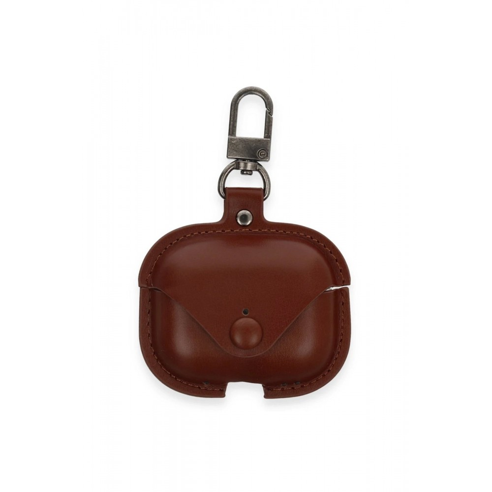 Airpods Pro 2 (2.nesil) Çanta Deri Kılıf - Kahverengi-(5796)