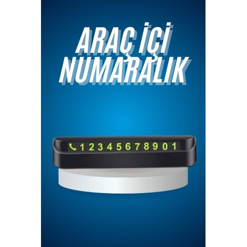 Araç İçi Numaratör Numaralık Oto Cam Kartı Fosforlu Numaratör