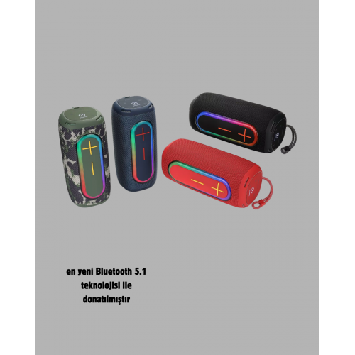 Yeni Nesil Bluetooth 5.1 Hoparlör – Güçlü Ses Hızlı Bağlantı Uzun Pil Ömrü