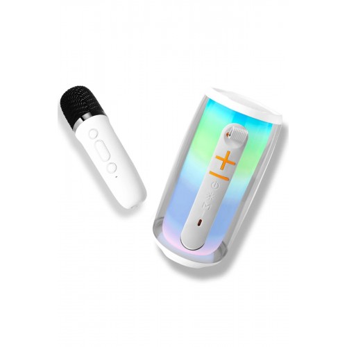 Pluse 6 Mikrofonlu RGB Kablosuz Hoparlör - Beyaz-(5796) Pluse 6 Mikrofonlu RGB Kablosuz Hoparlör - Beyaz-(5796)