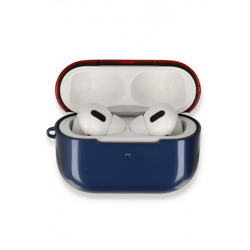 Airpods Pro (1.nesil) 3in1 Kılıf - Lacivert-Kırmızı-(5796)