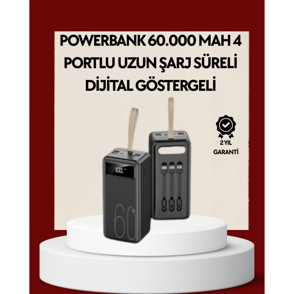 4 Çıkışlı Hızlı Şarj Destekli Powerbank