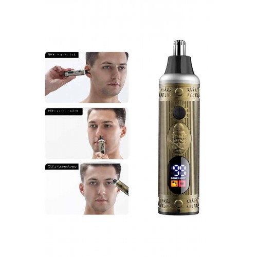 Profesyonel Saç Sakal Vücut Kulak ve Burun Tıraş Makinesi 3 Başlıklı