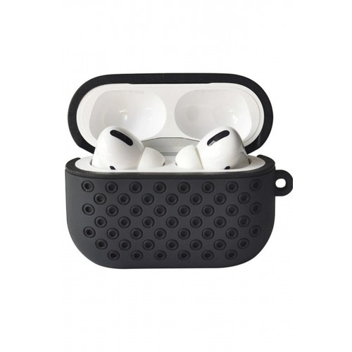 Airpods Pro 2 (2.nesil) Spor Delikli Kılıf - Siyah-Siyah-(5796)