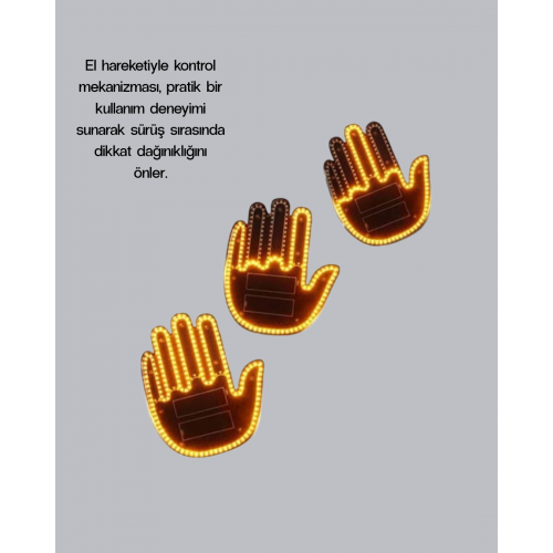 176 LED Amber Renkli El Hareketiyle Kontrol Edilen Motosiklet Dönüş Sinyali