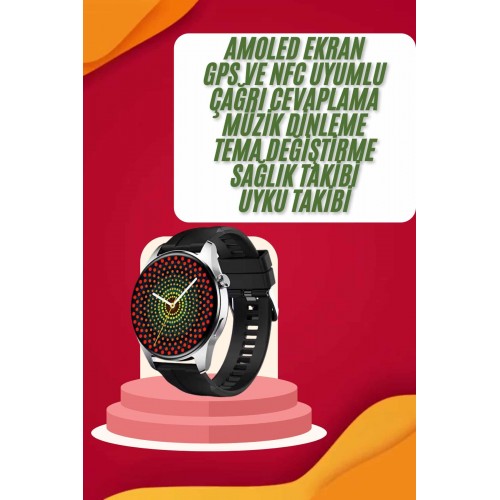 Yeni Nesil Akıllı Saat Çift Kordonlu 1.5 Inç Yuvarlak Ekran GPS ve NFC Uyumlu Yeni Nesil Akıllı Saat Çift Kordonlu 1.5 Inç Yuvarlak Ekran GPS ve NFC Uyumlu