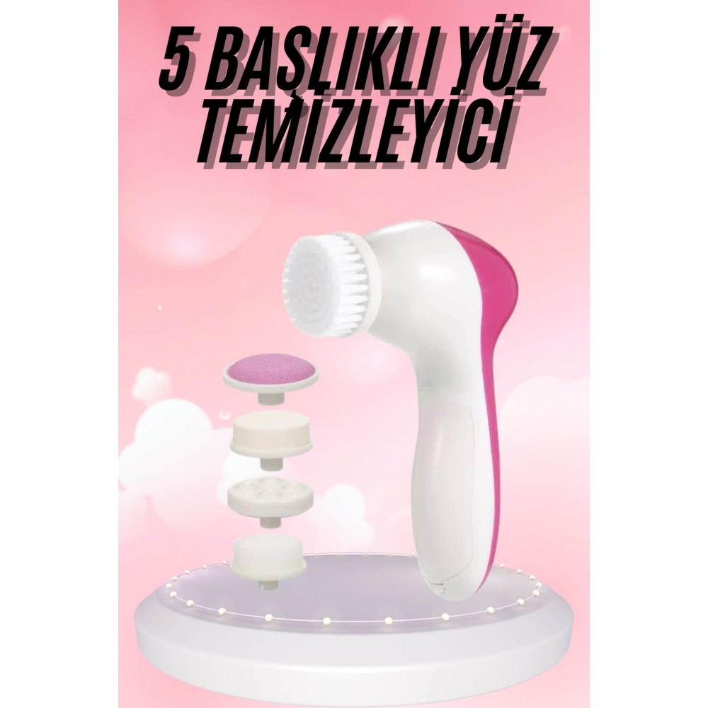 5 Başlıklı Titreşimli Cilt Temizleme Seti Canlandırıcı ve Onarıcı