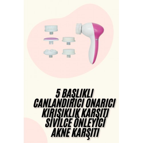 5 Başlıklı Titreşimli Cilt Temizleme Seti Canlandırıcı ve Onarıcı 5 Başlıklı Titreşimli Cilt Temizleme Seti Canlandırıcı ve Onarıcı