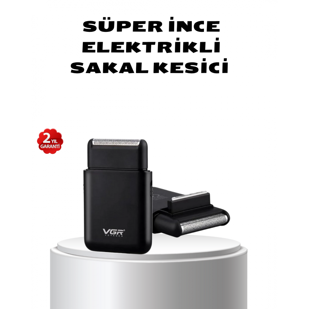Elektrikli Tıraş Makinesi Çift Başlıklı Ultra İnce Tasarım