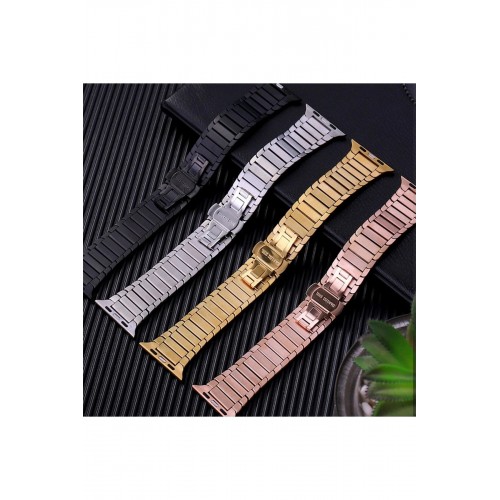 Apple Watch 42mm KR413 Fine Steel Kordon - Gümüş-(5796)