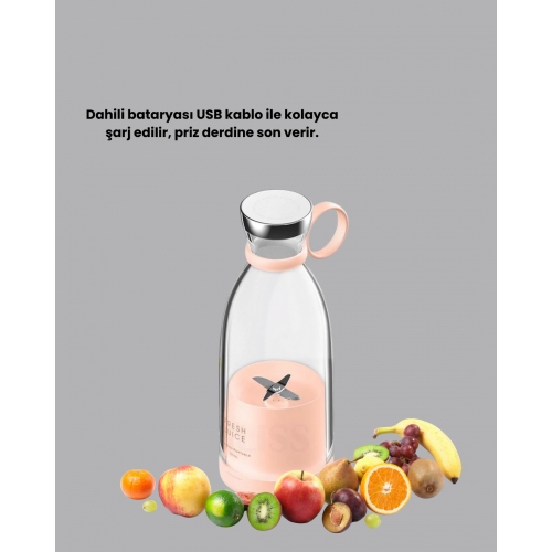 Pembe ve Beyaz Renk Seçenekli Mini Boy Meyve Sıkıcı Pembe ve Beyaz Renk Seçenekli Mini Boy Meyve Sıkıcı