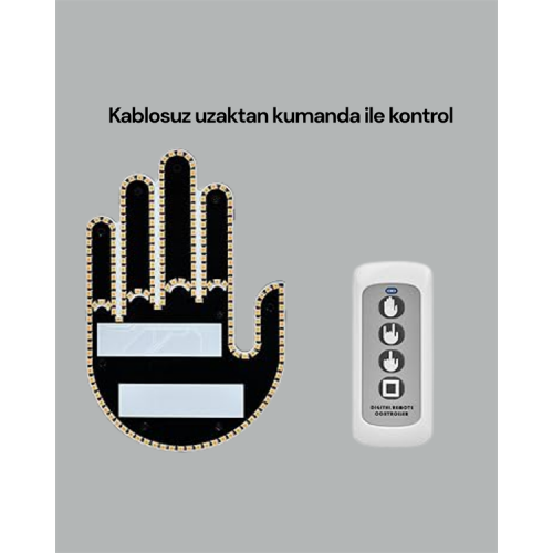 Kablosuz Kumandalı LED Jest Işığı – 3 Modlu Araba Arkası Mesaj Işığı 203 LED ile Yüksek Parlaklık