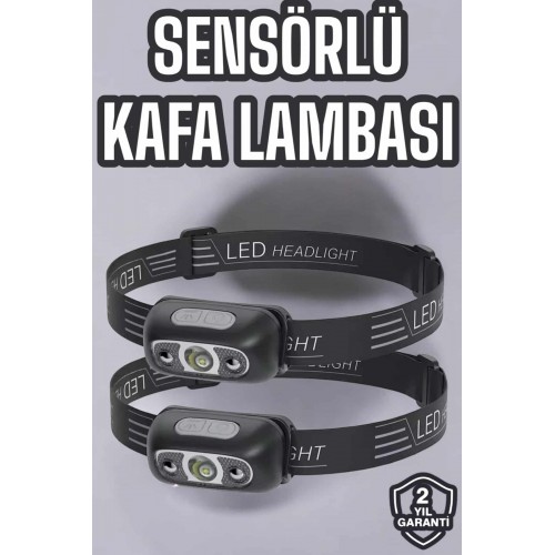 Kafa Lambası Kamp Lambası Led Işık Şarjlı Ayarlanabilir