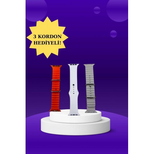 Akıllı Saat Arama Görüşme Bildirim Görme Uyku ve Sağlık Takibi Nabız Ölçer 3 Kordon Hediyeli Akıllı Saat Arama Görüşme Bildirim Görme Uyku ve Sağlık Takibi Nabız Ölçer 3 Kordon Hediyeli