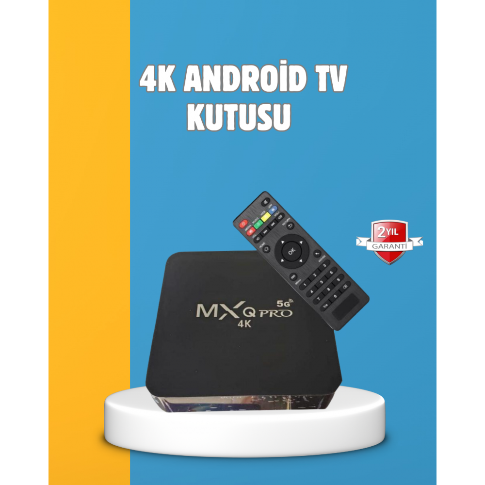 Android TV Box 4K – 2GB RAM 16GB ROM Kablosuz Wi-Fi Medya Oynatıcı