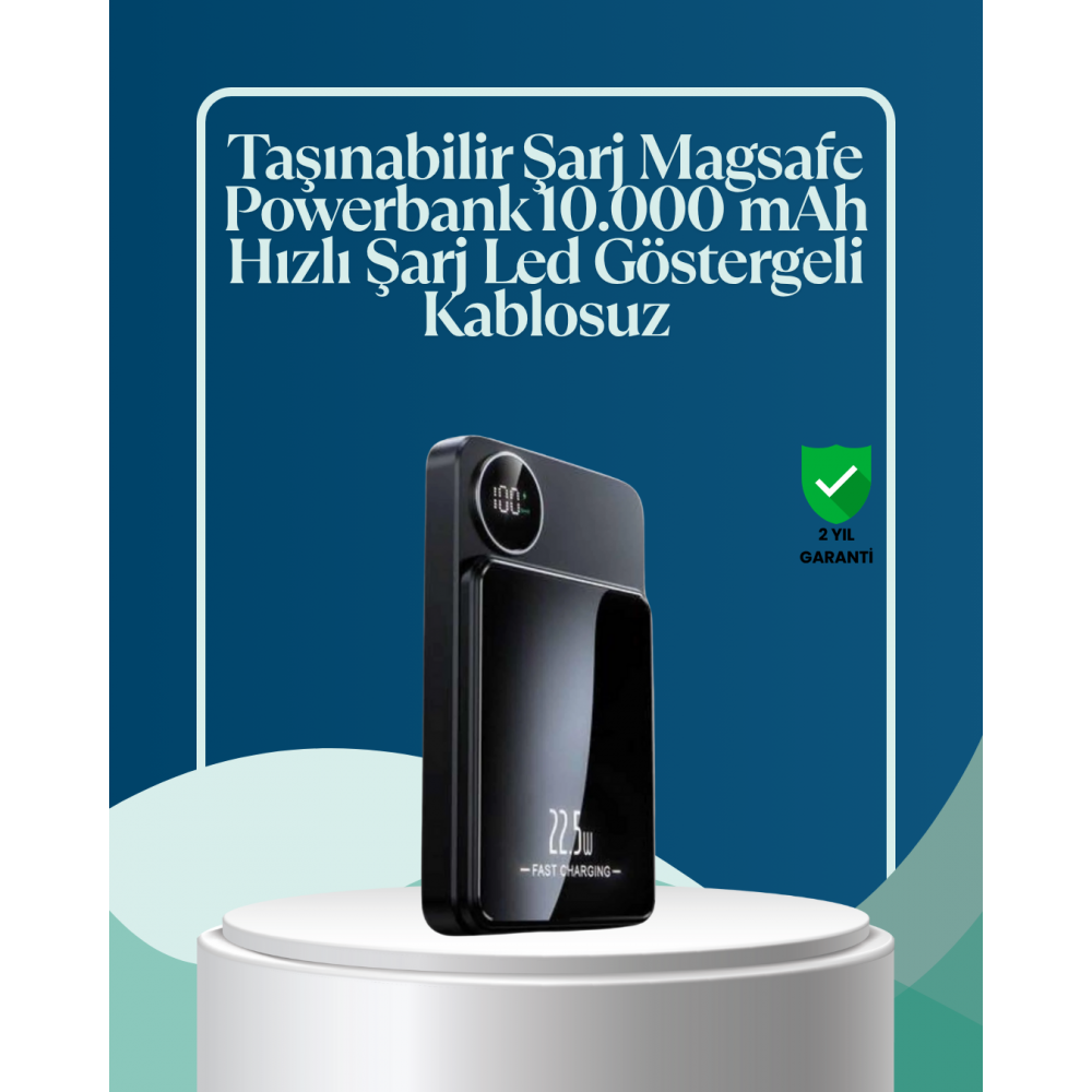 5000mAh / 10000mAh Kapasiteli Manyetik USB-C ve Kablosuz Powerbank