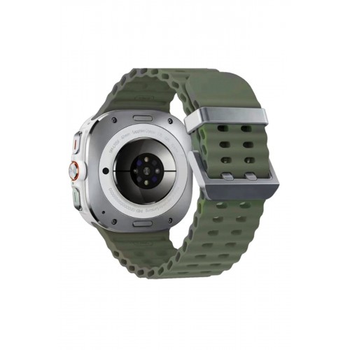 Watch 7 Ultra KR417 Rug Silikon Kordon - Koyu Yeşil-(5796)