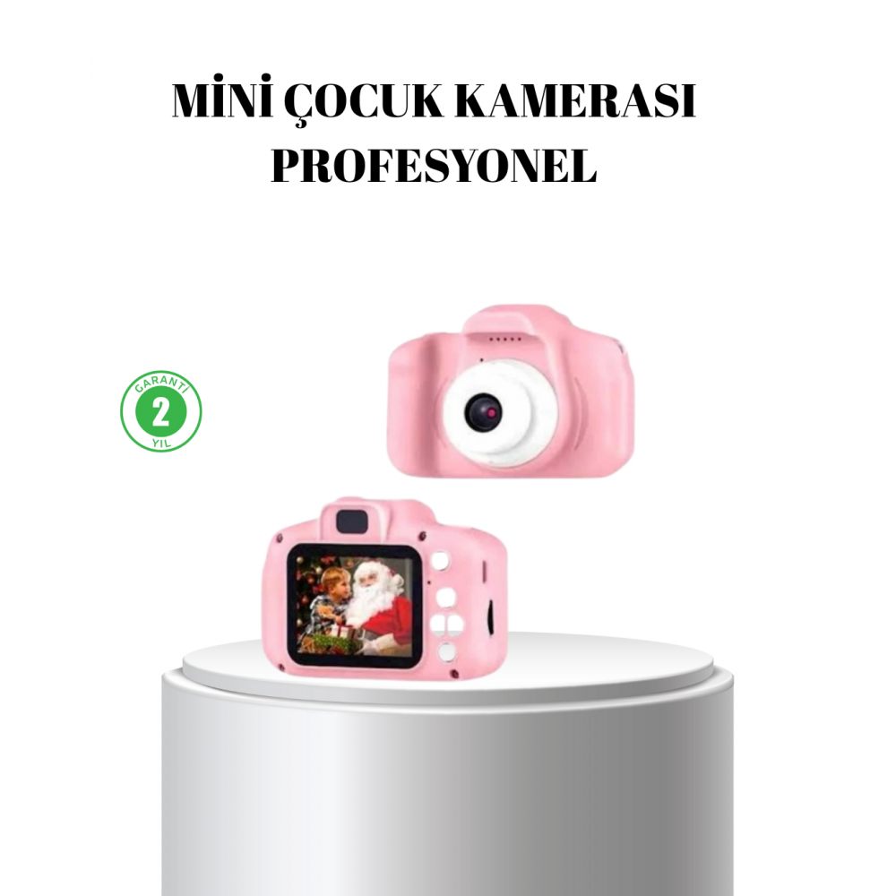 Pembe Mini 1080p HD Çocuk Kamera – 8MP Video KaydıTF Kart Destekli
