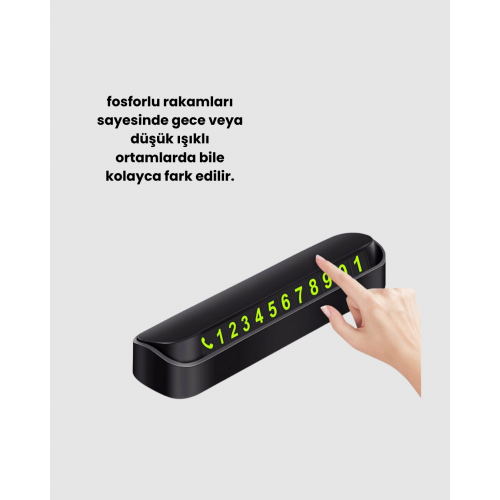 Fosforlu Araç İçi Park Kartı Numaratörü Fosforlu Araç İçi Park Kartı Numaratörü