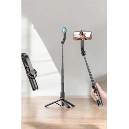 Kumandalı Tripod Telefon Tutucu Selfie Çubuğu 360 Derece Dönebilen