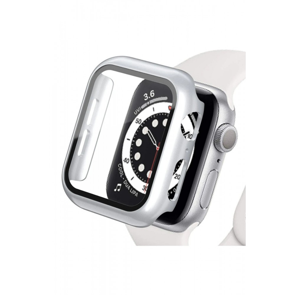 Apple Watch Ultra 49mm Camlı Kasa Ekran Koruyucu - Gümüş-(5796)