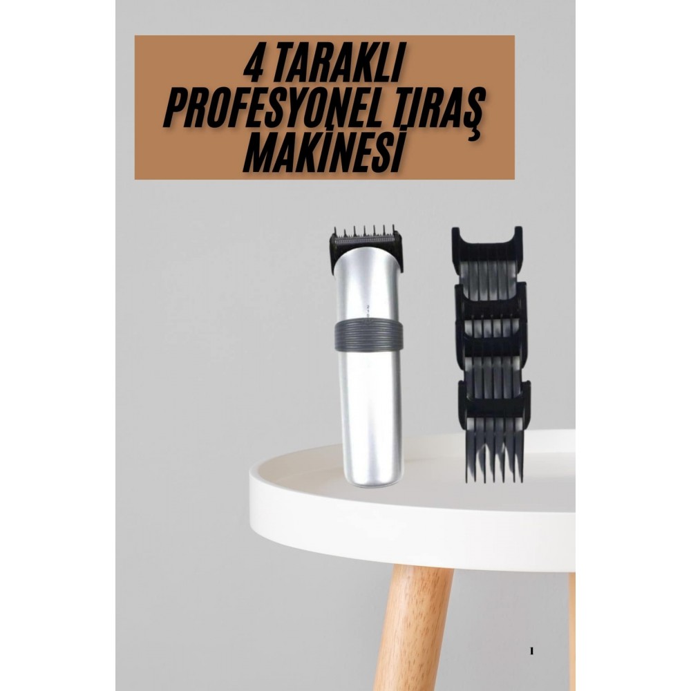 Yeni Nesil Profesyonel Şarjlı Saç Sakal Tıraş Makinesi Ayarlanabilir 4 Taraklı