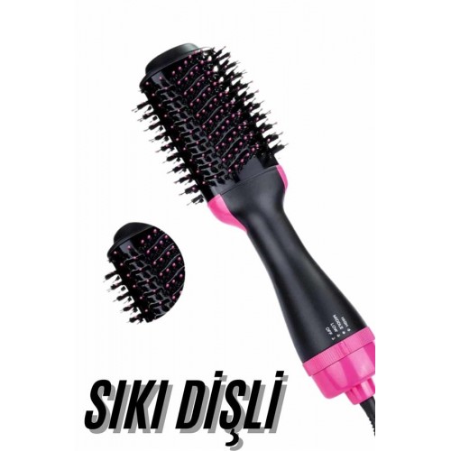 Saç Kurutma Makinesi Saç Düzleştirici Fön Tarak Isı Ayarlı Sıkı Dişli