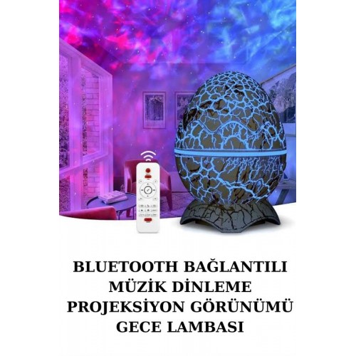 Yumurta Şeklinde Su Dalgalı Bluetooth Speaker Lamba Renkli Şarjlı