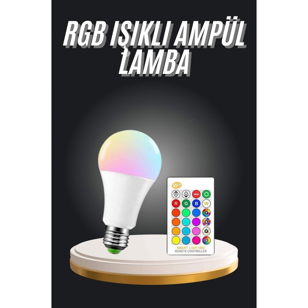 Ambiyans Aydınlatma RGB Led Lamba Kumandalı Renk Değiştirebilen