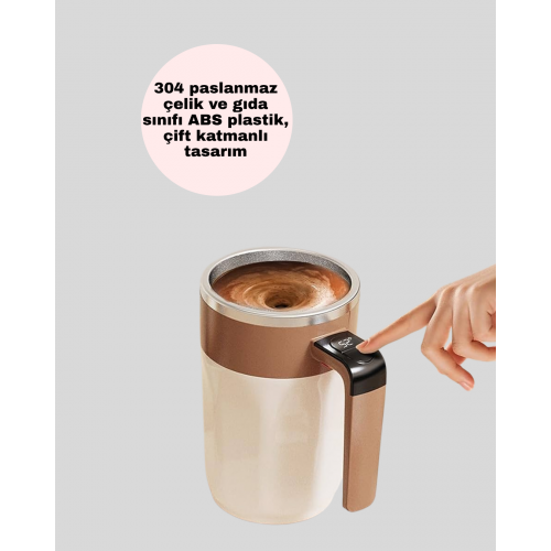 Paslanmaz Çelik Şarjlı Karıştırma Kupa – Otomatik Manyetik Blender Fincan